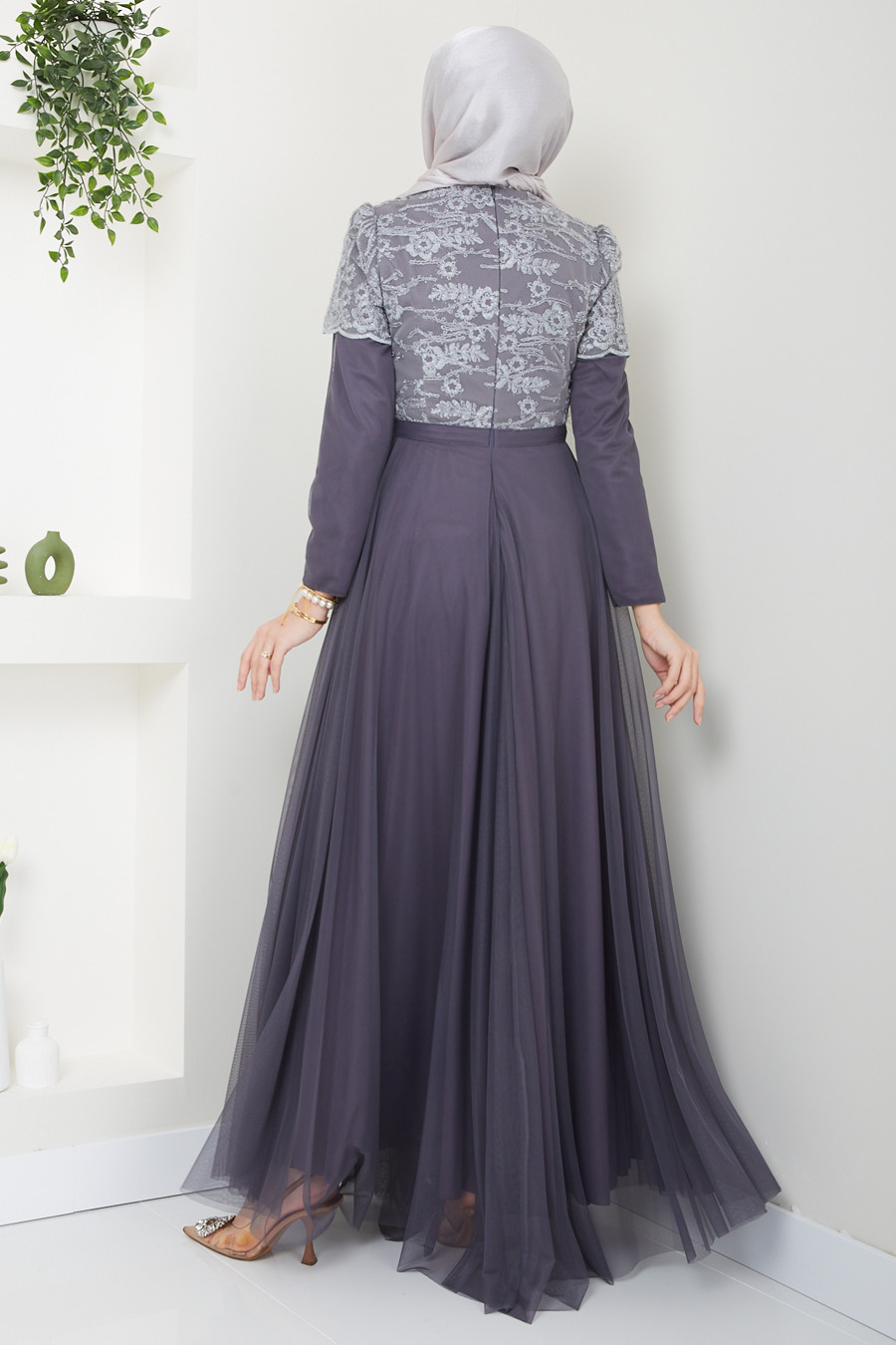  ANTHRACITE EVENING DRESS 